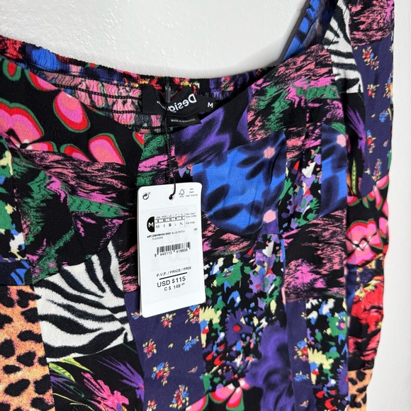 NWT Desigual PATCHWORK CORSET BLOUSE Sz M Long Sleeves Top - Picture 7 of 8